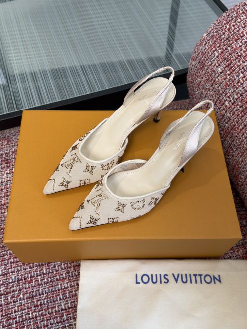ルイヴィトン ハイブランド スリングバックパンプス モノグラム装飾 エレガント設計 高再現度