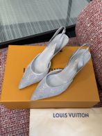 ルイヴィトン 格安 スリングバックパンプス モノグラム装飾 エレガント設計 丁寧な縫製