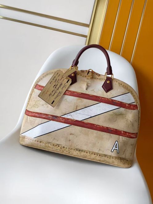 ルイヴィトン スーパーコピー アートデザイン ハンドバッグ ヴィンテージ風仕上げ 高再現度