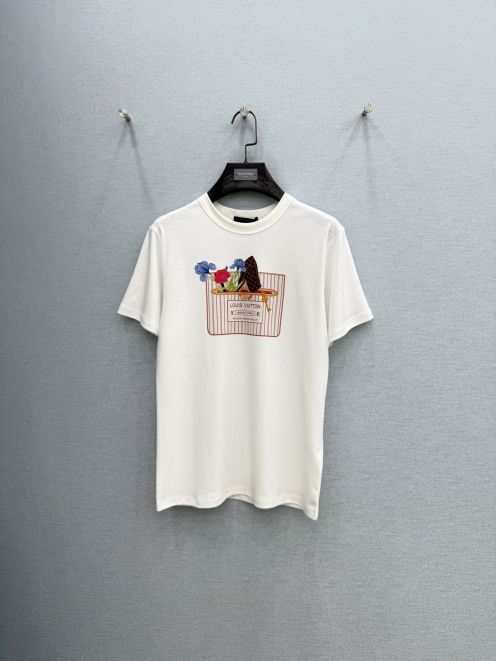 ルイヴィトン n級 フラワープリント半袖Tシャツ 肌触り良好 高評価 夏服