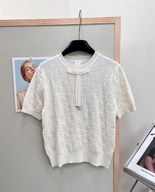 ディオール 本物級コピー ロゴジャカード半袖ニット ブランド服コピー激安 上質感