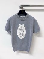 ディオール 格安 刺繍ロゴ半袖ニット グレーカラー仕様 快適な着心地