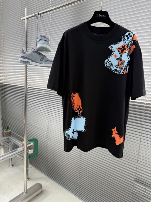 ルイヴィトン 格安 モノグラムアート半袖Tシャツ 男女兼用 ストリート仕様 安全取引