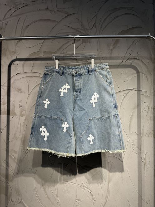 クロムハーツ n級 デニムショートパンツ クロスパッチ加工 ストリート定番 高品質