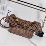 ロエベ 格安 ラフィアチェーンショルダーバッグ 編み込み仕様 発送保証 高級感仕上げ