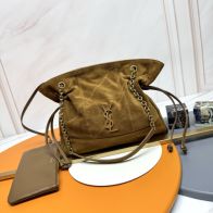 サンローラン ブランド コピー スエードショルダーバッグ キャメルブラウン仕様 ノベルティ付き