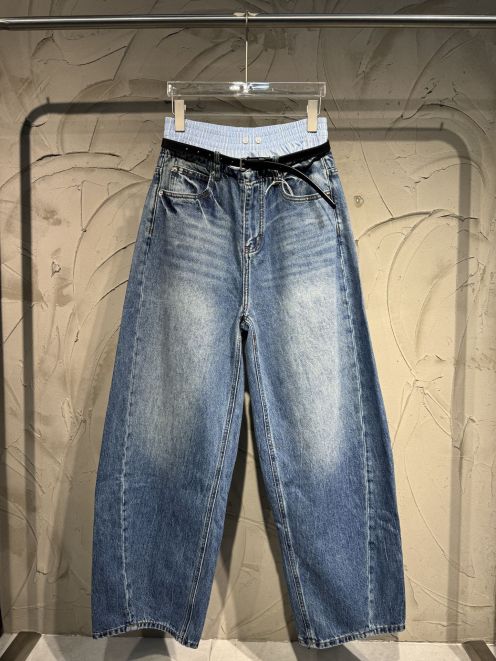 アレキサンダーワン n級 レイヤードワイドデニムパンツ ウォッシュ加工 高再現度 発送保証 人気仕様
