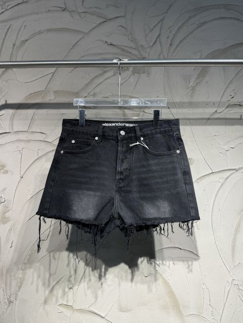 アレキサンダーワン 格安 デニムショートパンツ ダメージフリンジ加工 精密ディテール 追跡可能 人気商品