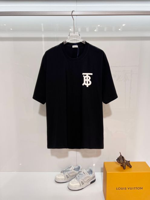 バーバリー スーパーコピー TBロゴ半袖Tシャツ モノトーン仕様 安心サイト