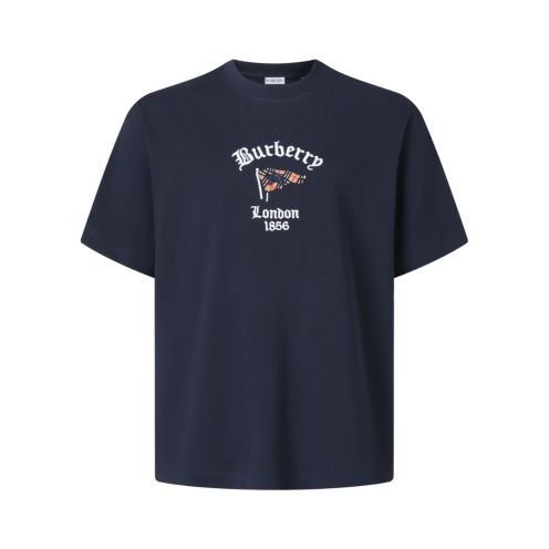 バーバリー ブランド コピー ロゴ刺繍半袖Tシャツ シンプルデザイン 新作