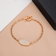 エルメス ブランド コピー シェーヌモチーフブレスレット ジルコニア装飾 高品質
