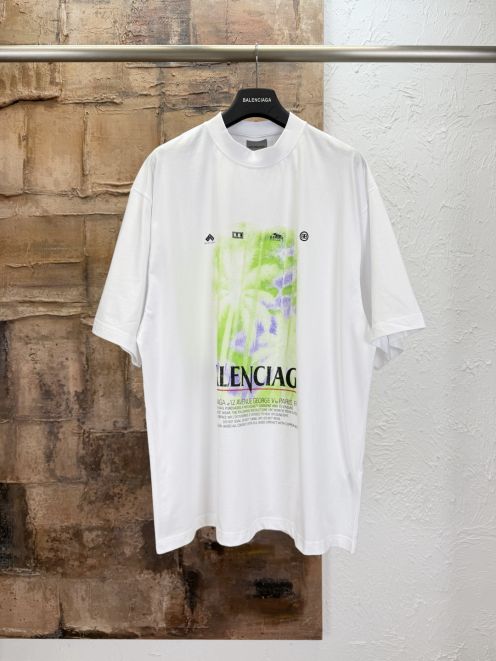 バレンシアガ n級 グラフィックプリント半袖Tシャツ クルーネック アートデザイン 安心サイト