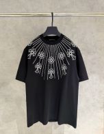 クロムハーツ スーパーコピー フラワープリント半袖Tシャツ 放射状デザイン 高品質仕上げ