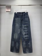 バレンシアガ 格安 デニムパンツ ダメージ加工ストレートシルエット 高再現度