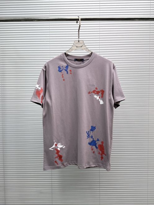 ルイヴィトン スーパーコピー ペイントグラフィック半袖Tシャツ アートデザイン 通気性抜群 安心サイト