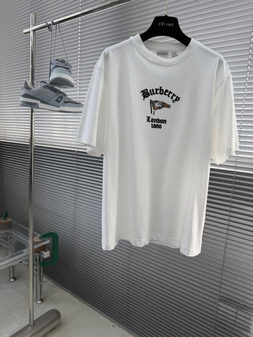バーバリー 格安 半袖Tシャツ ロゴ刺繍デザイン クラシックスタイル 本革使用