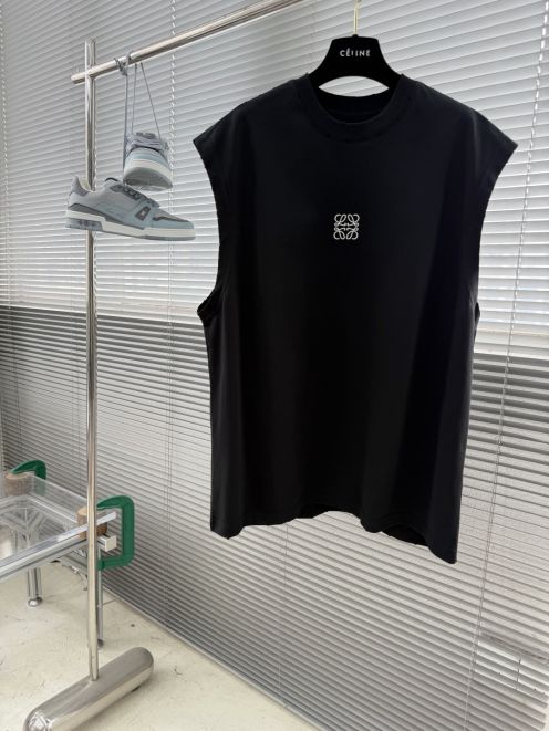ロエベ 本物級コピー ノースリーブTシャツ ミニロゴ刺繍 シンプルデザイン 安心サイト