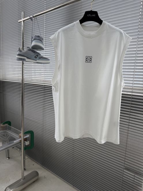 ロエベ スーパーコピー ノースリーブTシャツ アナグラム刺繍 ミニマル設計 口コミ多数