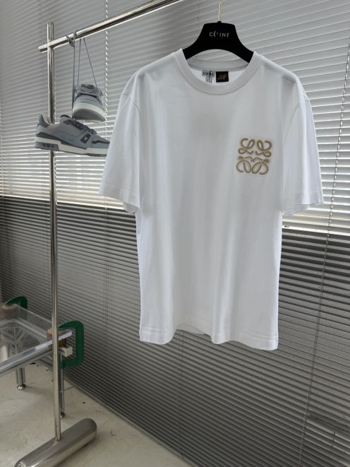 ロエベ n級 アナグラム刺繍Tシャツ 半袖ミニマルスタイル 激安