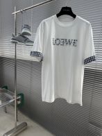 ロエベ 本物級コピー ロゴ刺繍Tシャツ 半袖チェック袖デザイン 上質感