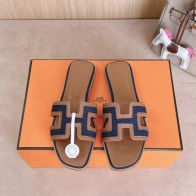 エルメス ブランド コピー Hカットサンダル デニム切替 フラット仕様 満足度高い