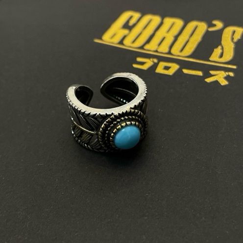 ゴローズ スーパーコピー ターコイズリング フェザー彫刻デザイン 精密ディテール