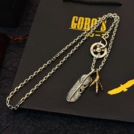 ゴローズ ハイブランド フェザーネックレス イーグルクローチャーム シルバーチェーン 高品質