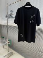 ルイヴィトン ブランド コピー Tシャツ ロゴ刺繍デザイン ブラック仕上げ 男女兼用