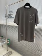 ルイヴィトン スーパーコピー Tシャツ ロゴ刺繍デザイン コットン素材 シンプルデザイン
