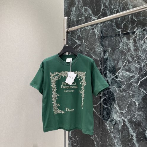 ディオール ハイブランド プリントTシャツ フレーム刺繍デザイン コットン素材 上質感