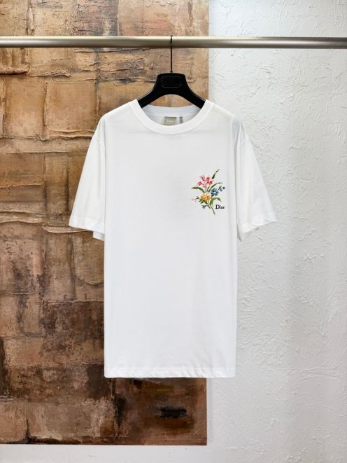 ディオール 本物級コピー フラワー刺繍Tシャツ 半袖カットソー シンプルデザイン 安心サイト