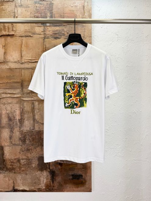 ディオール ハイブランド Tシャツ プリントデザイン 半袖トップス 快適な着心地