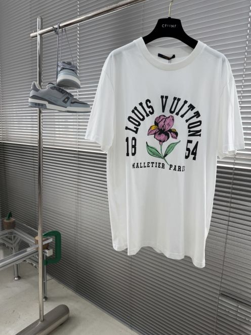 ルイヴィトン ハイブランド フラワーロゴTシャツ 半袖カジュアルデザイン ブランド代用