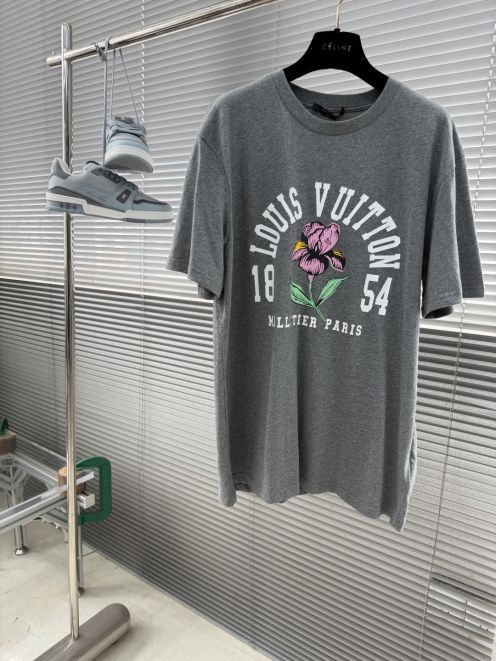 ルイヴィトン n級 フラワープリントTシャツ カジュアル半袖デザイン 激安