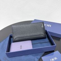 ディオール スーパーコピー グレインレザー ロングウォレット ブラック 薄型収納 追跡可能