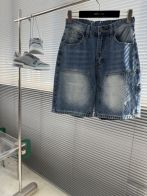 ルイ・ヴィトン ハイブランド デニムショートパンツ モノグラム切替 シンプルデザイン ブランド代用