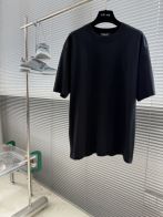 サンローラン ブランド コピー ブラック 半袖Tシャツ ロゴ刺繍 男女兼用 オーバーサイズ 高級感仕上げ