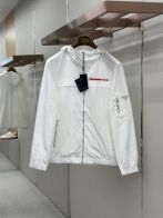 プラダ 格安 フードジャケット ホワイト ジップポケット機能 ブランド服コピー激安