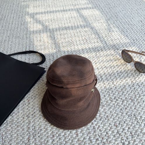 シャネル ハイブランド キャスケット ブラウン ココマーク メタルロゴ サイドリボン ウール調起毛素材 秋冬レディース 帽子 発送保証