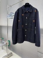 ルイヴィトン 本物級コピー モノグラム刺繍 デニムジャケット インディゴブルー メンズ ゆったりシルエット 男女兼用 口コミ多数
