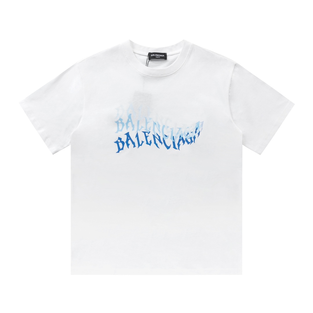 超低価格 バレンシアガtシャツcrewコピー トップス 柔らかい 純綿 プリント 芸術文字 半袖 ホワイト_1