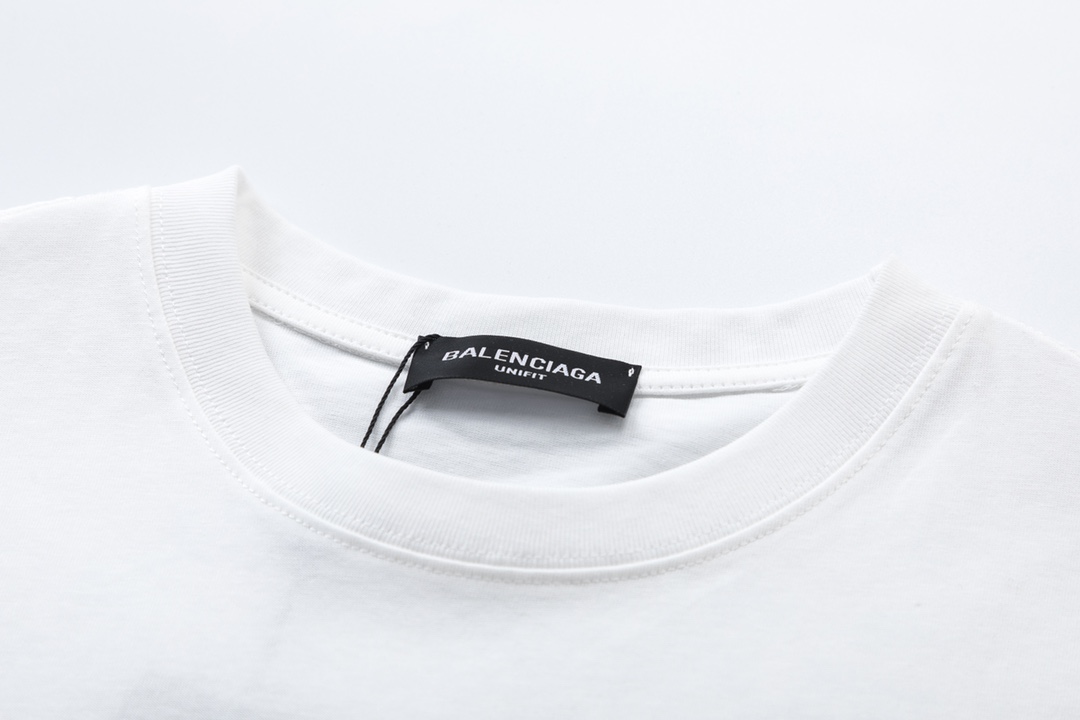 超低価格 バレンシアガtシャツcrewコピー トップス 柔らかい 純綿 プリント 芸術文字 半袖 ホワイト_3