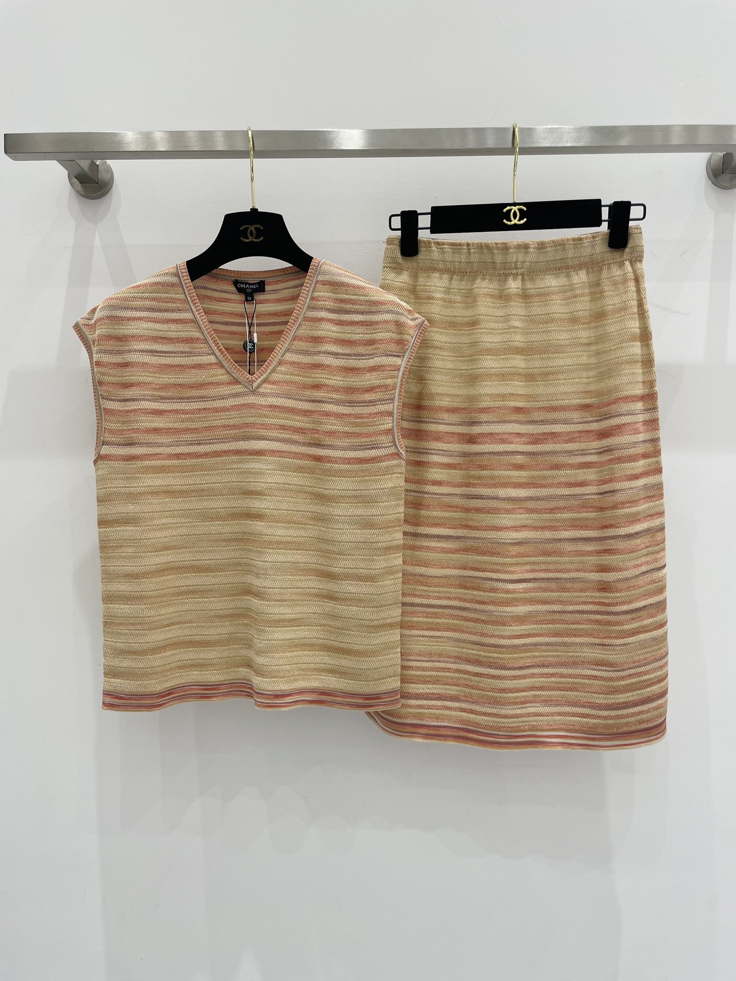 chanel ツイード スカート偽物 柔らかい シンプルスカート ファッション 人気服 夏新品 ブラウン_1