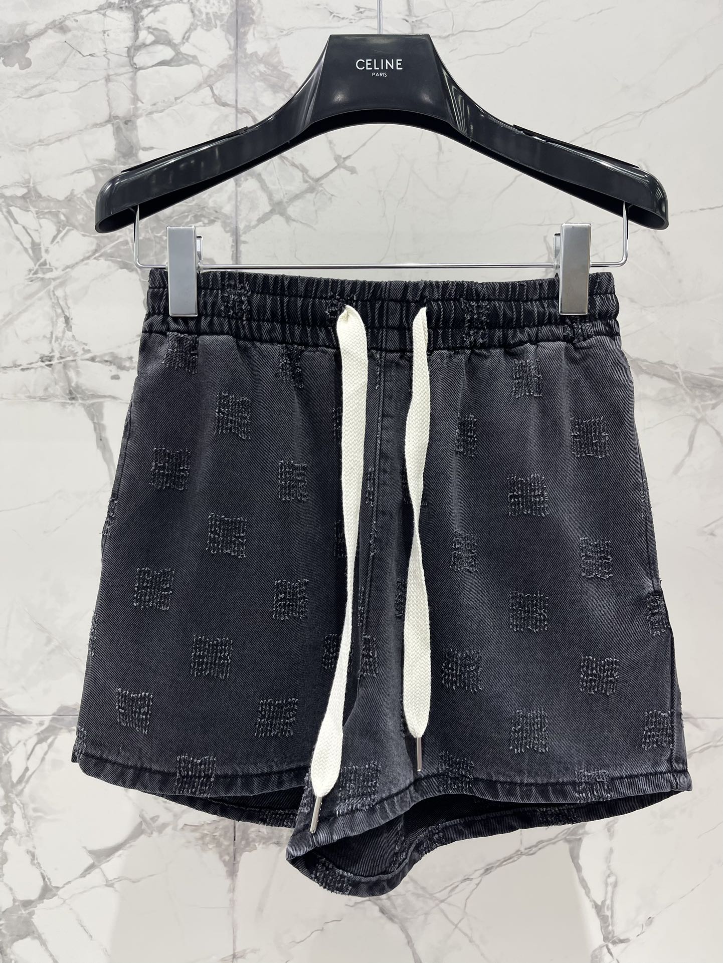 セリーヌパンツメンズスーパーコピー デニム素材 ショットパンツ シンプル ズボン 柔らかい ブラック_2