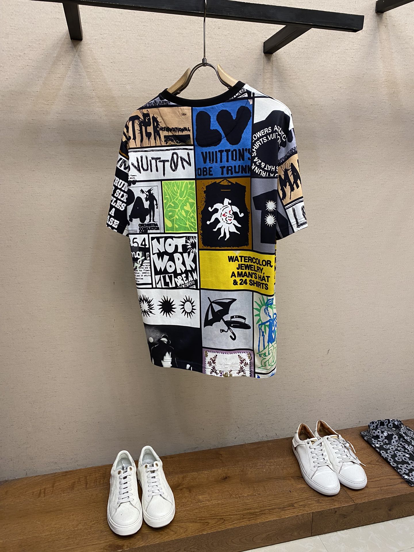 ルイヴィトンtシャツ楽天偽物 純綿 半袖 トップス 男女兼用 プリント カラフル 品質保証 ブルー_2
