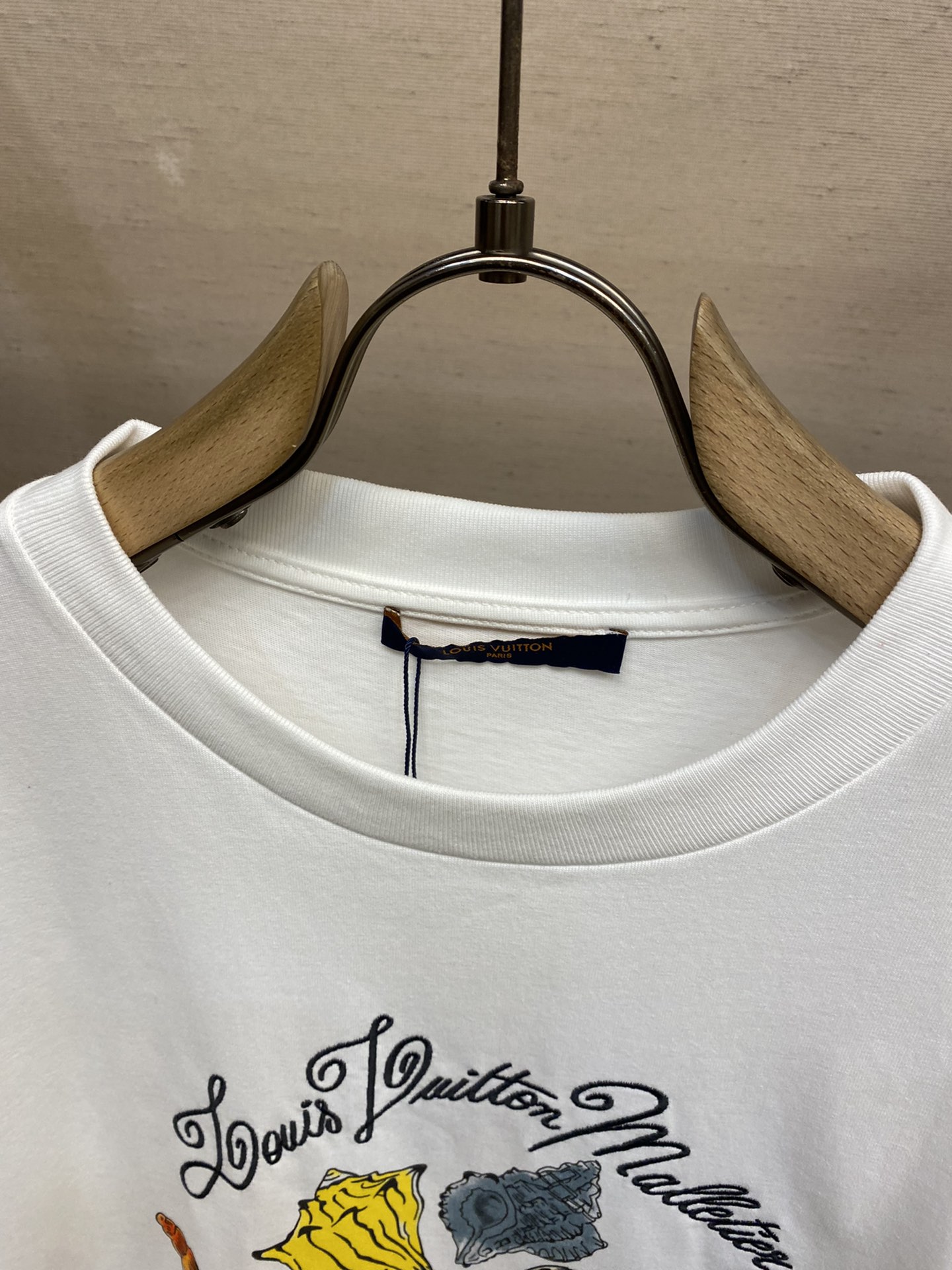 ルイヴィトンtシャツコーデスーパーコピー 純綿 海の動物 プリント 短袖 トップス 男女兼用 ホワイト_3