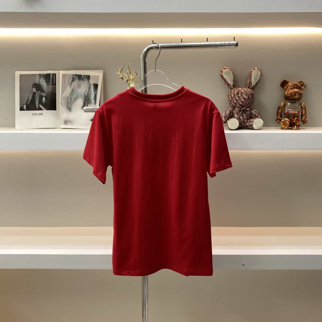 触り心地が良い ルイヴィトンtシャツ新作コピー 純綿 柔らかい シンプル 可愛い龍 ゆったり レッド_2