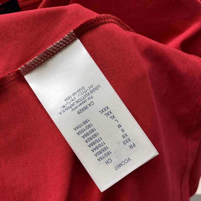 触り心地が良い ルイヴィトンtシャツ新作コピー 純綿 柔らかい シンプル 可愛い龍 ゆったり レッド_7
