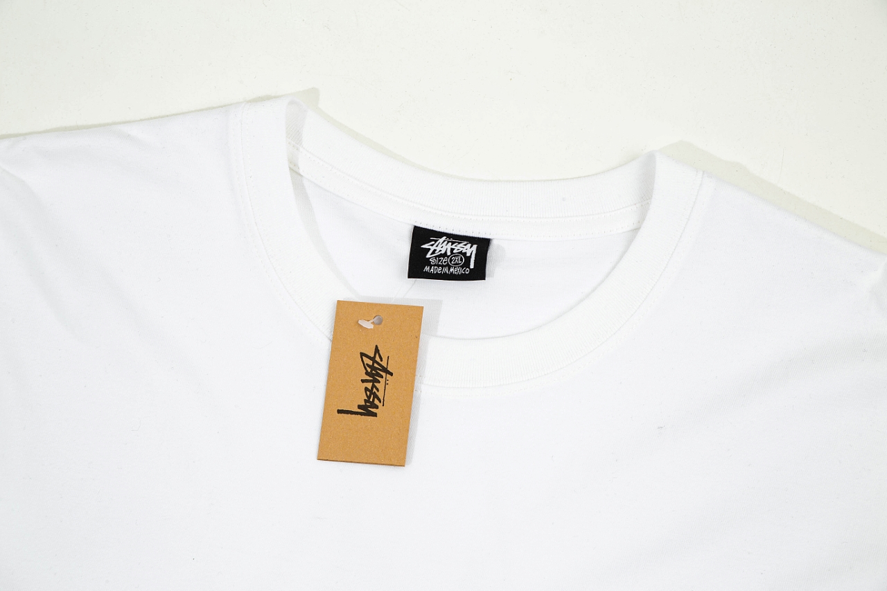 新品販売 ストゥーシー tシャツ 公式コピー 触り心地が良い 純綿 トップス プリント 柔らかい  ホワイト_3