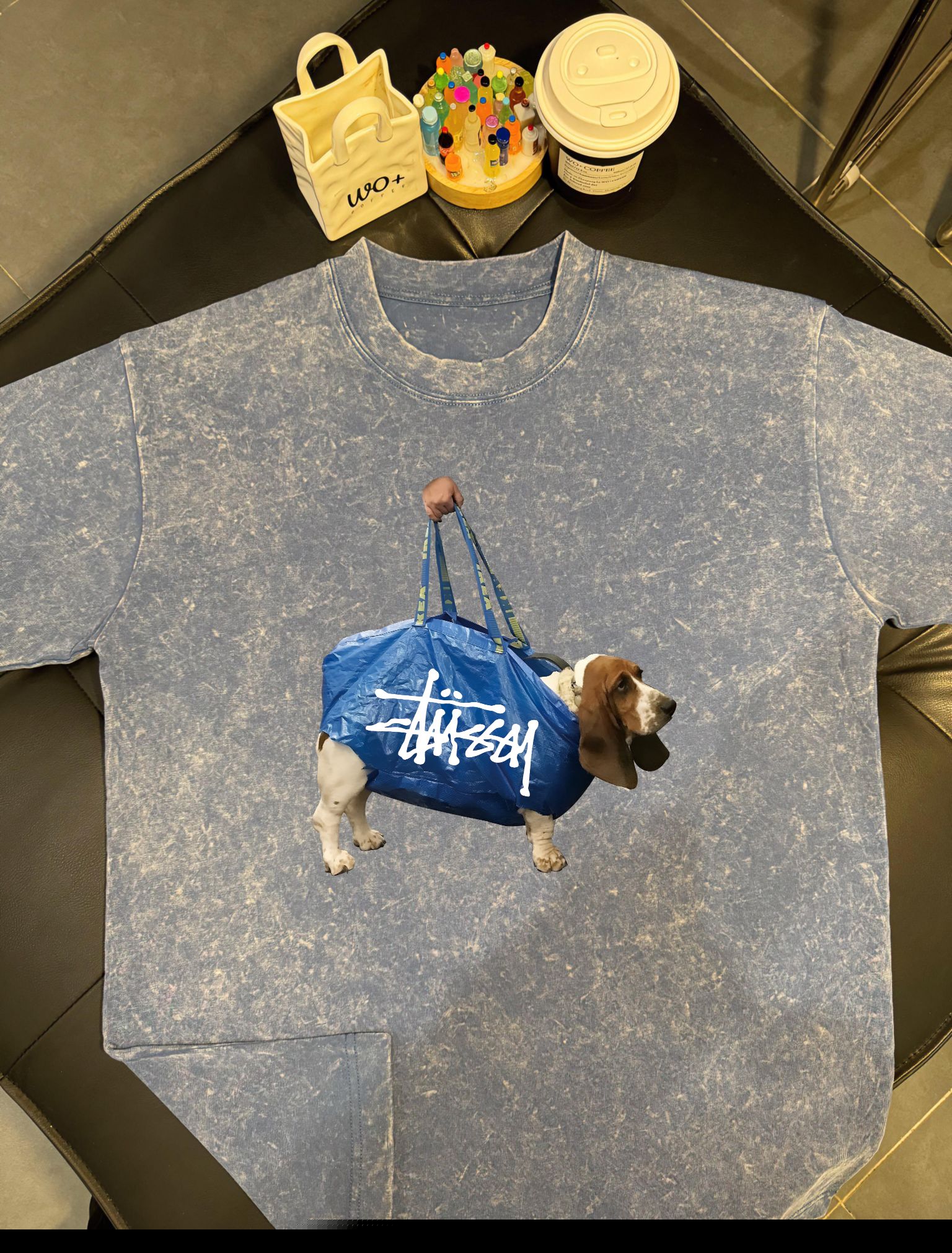 お買い得品 短袖 シンプル ステューシーtシャツ 着丈偽物  純綿 トップス 犬プリント 激安 柔らかい グレイ_4